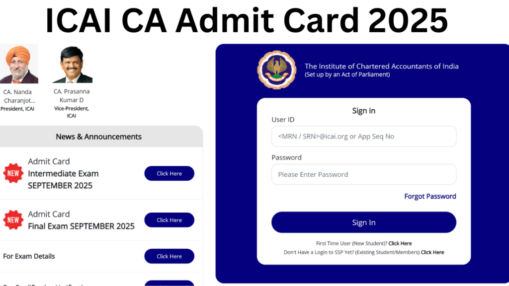 ICAI CA Admit Card 2025