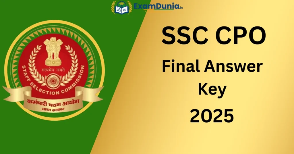 SSC CPO Final Answer Key 2025