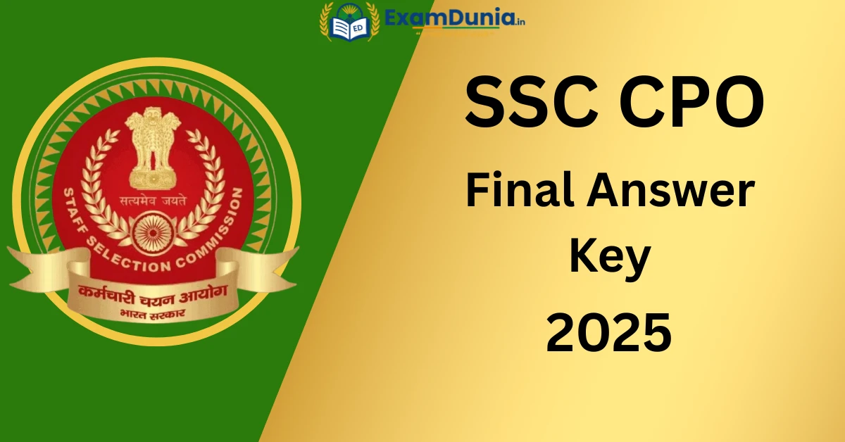 SSC CPO Final Answer Key 2025