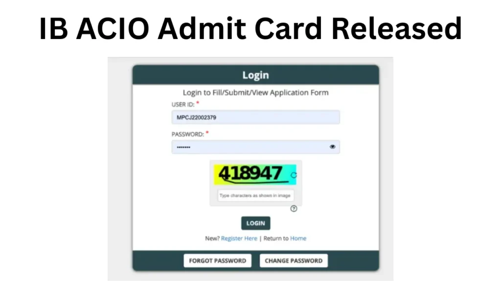 IB ACIO Admit Card