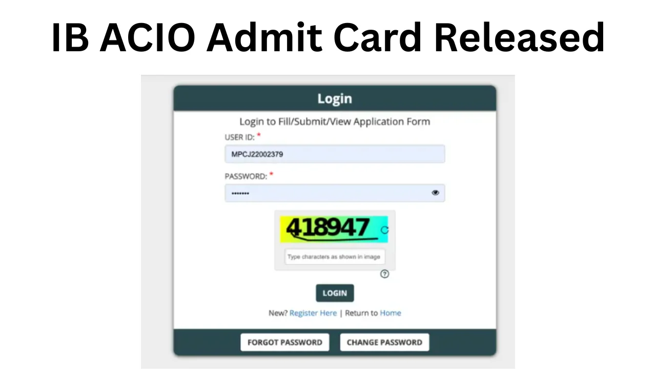 IB ACIO Admit Card Released