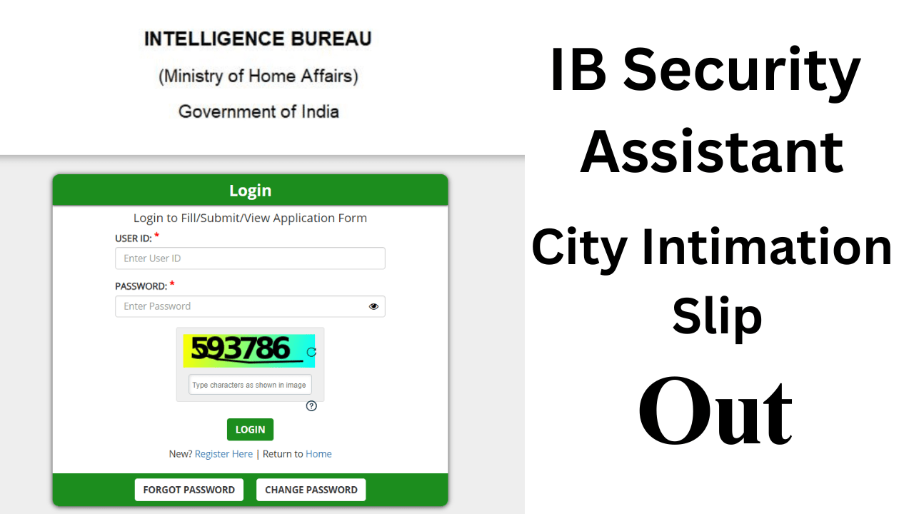 IB Security Assistant City Intimation Slip
