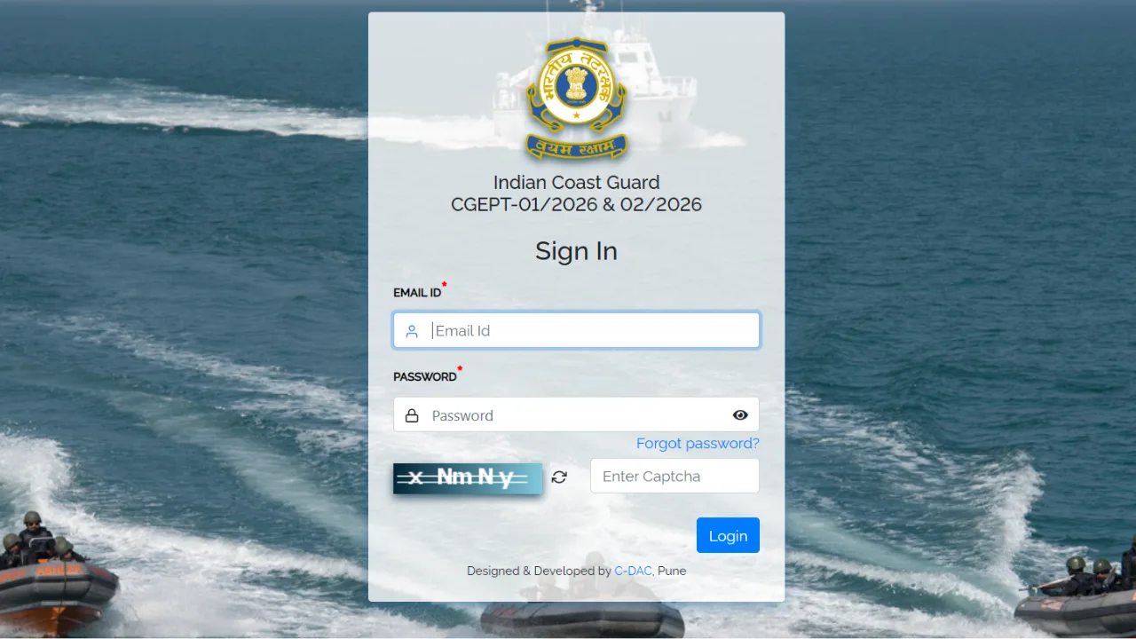 Indian Coast Guard CGEPT Exam City Intimation