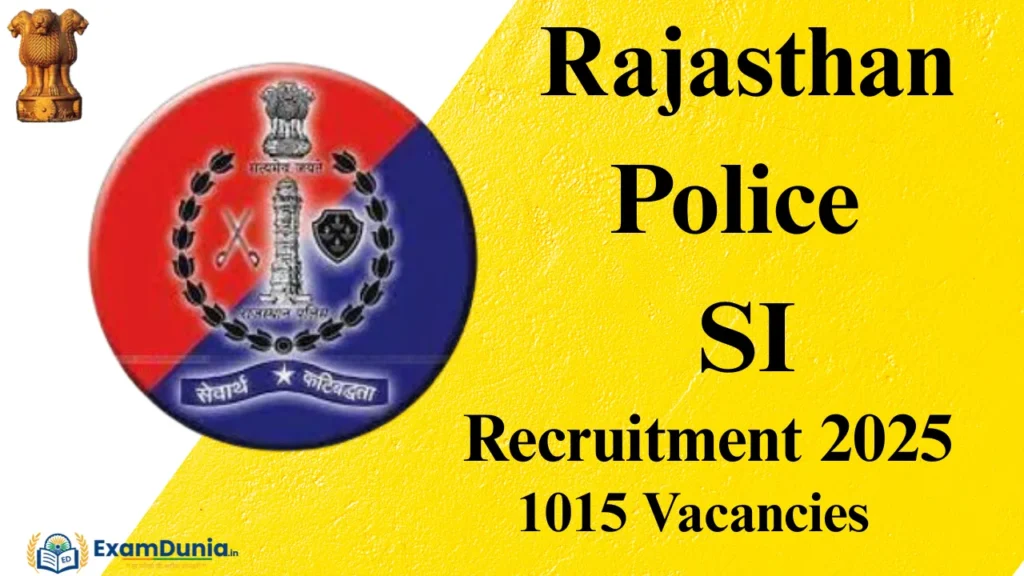 Rajasthan Police SI Recruitment 2025