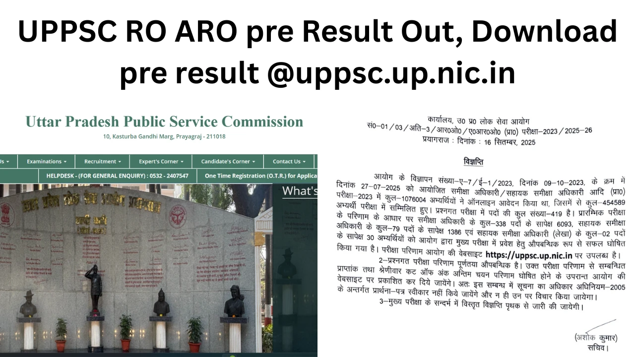UPPSC RO ARO Result Out