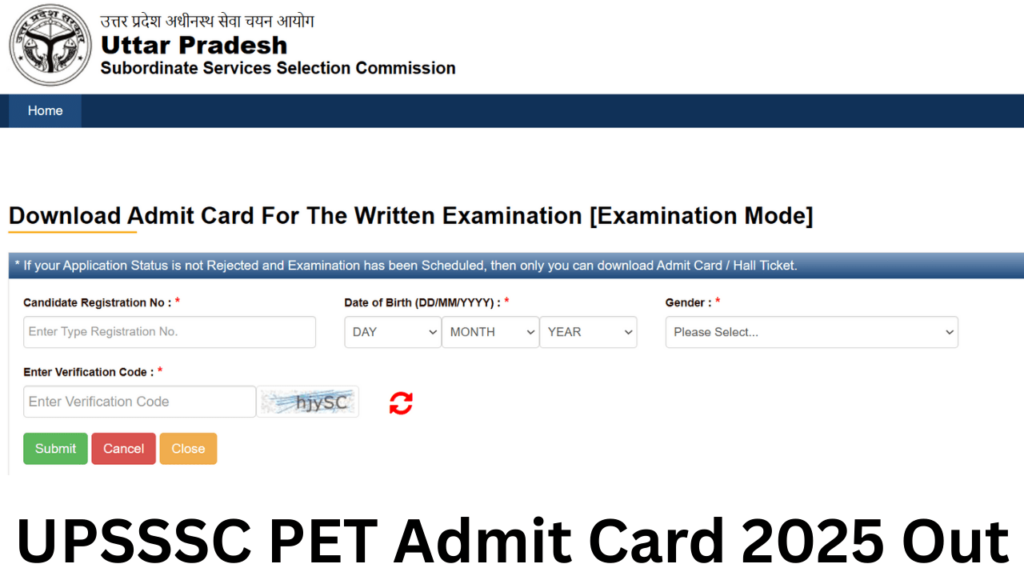 UPSSSC PET ADMIT CARD 2025