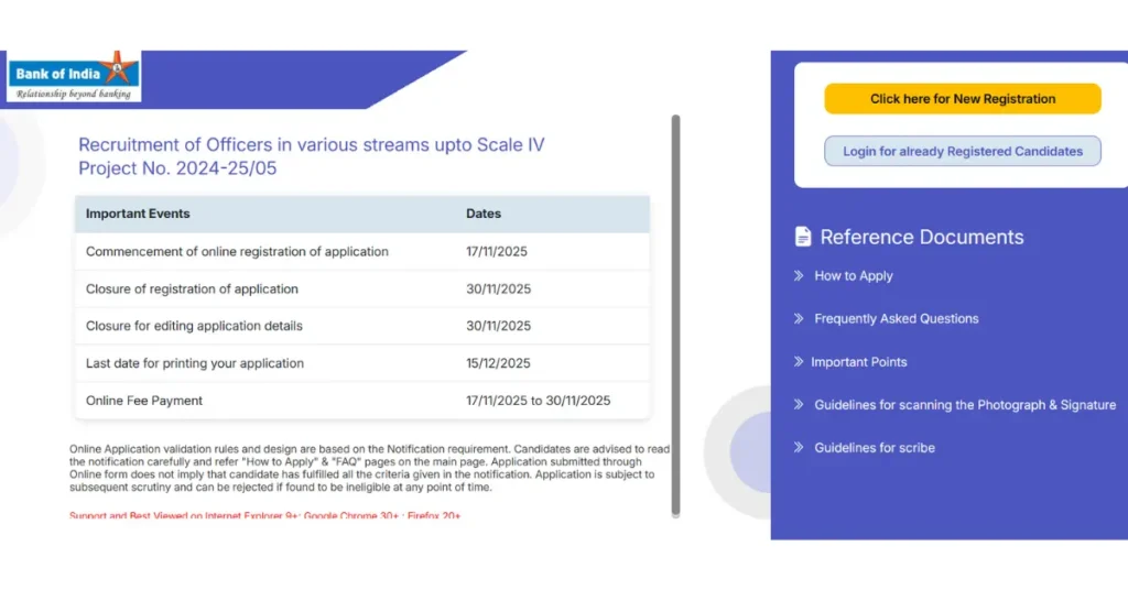 Bank Of India SO Recruitment 2025