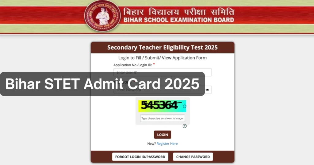 Bihar STET Admit Card 2025