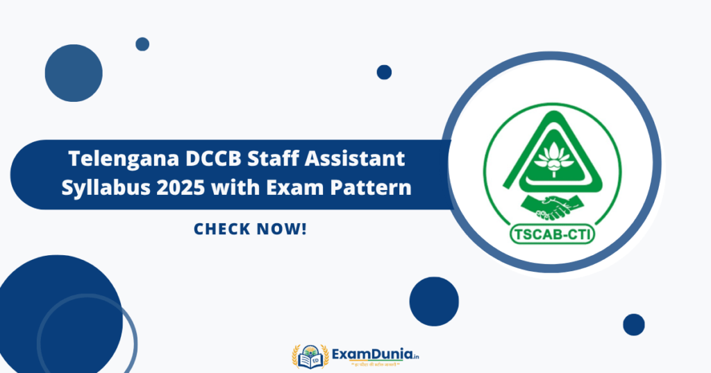 Telangana DCCB Staff Assistant Syllabus 2025 with Exam Pattern
