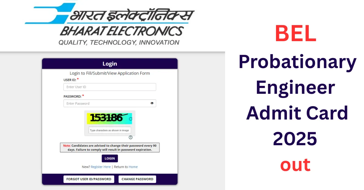 BEL Probationary Engineer Admit Card