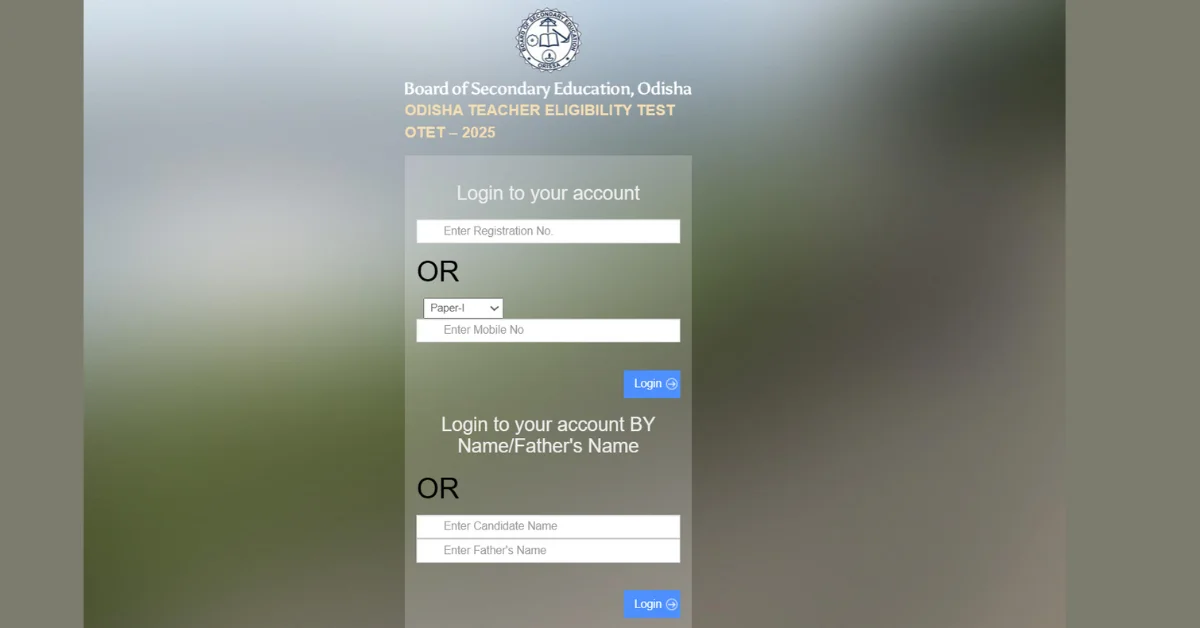 BSE Odisha Otet Admit Card