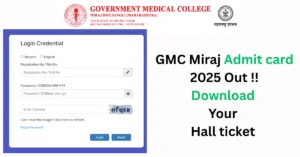 GMC Miraj Admit card 2025 Out