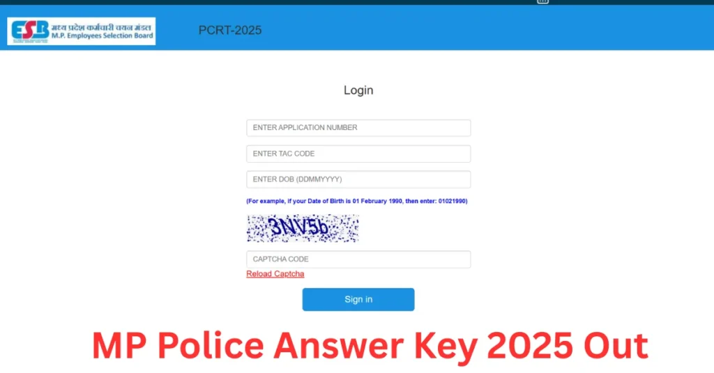 MP Police Answer Key 2025