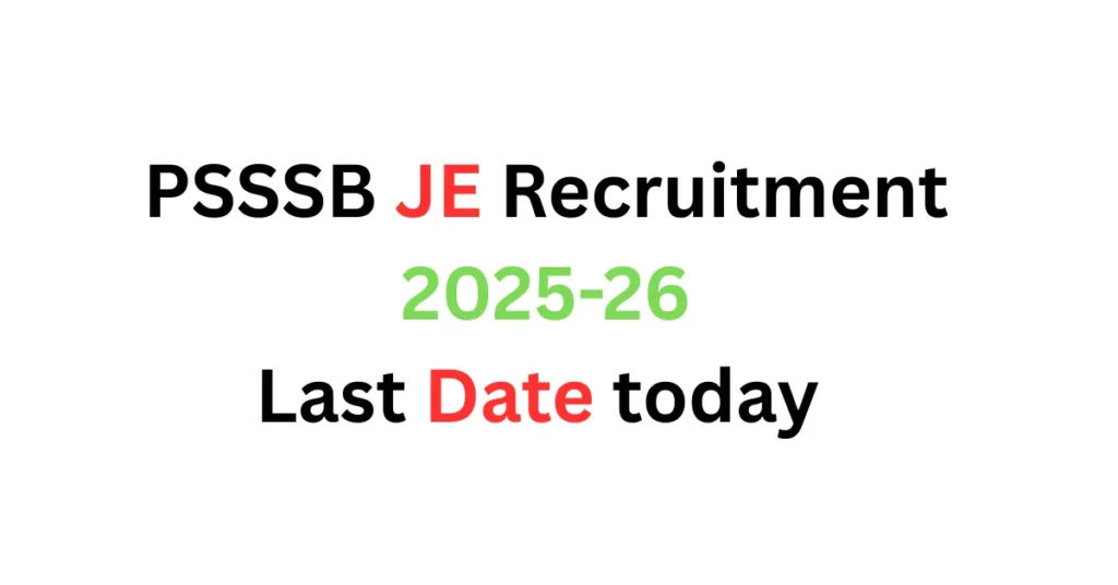 PSSSB JE Recruitment
