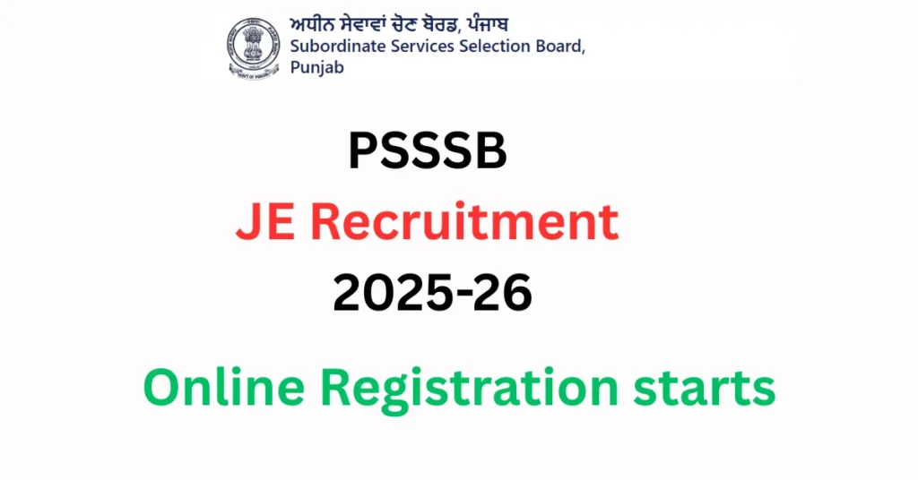 PSSSB JE Recruitment 2025-26