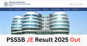 PSSSB JE Result 2025