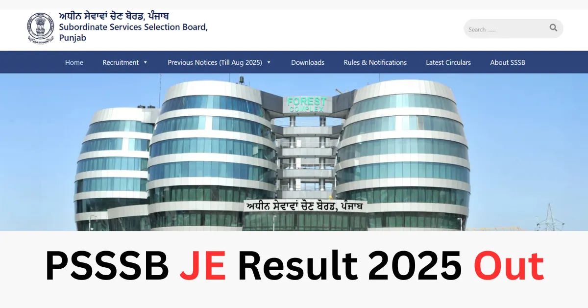 PSSSB JE Result 2025