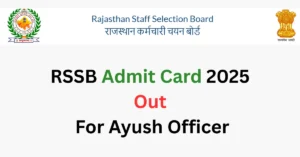 RSSB Admit Card 2025