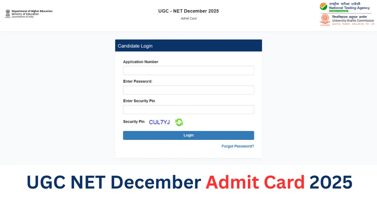UGC NET December Admit Card 2025