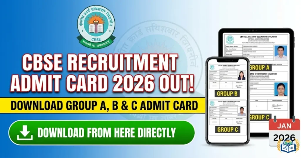 CBSE Recruitment Admit Card 2026