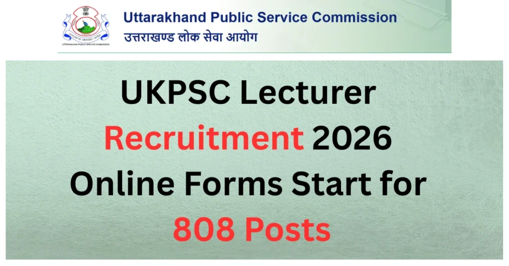 UKPSC Lecturer Recruitment 2026