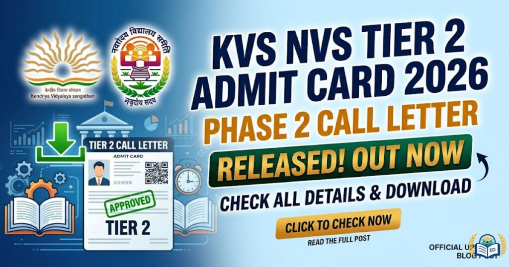 KVS NVS Tier 2 Admit Card 2026