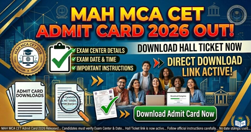 MAH MCA CET Admit Card 2026 Released