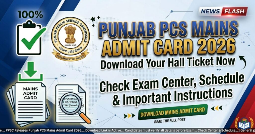 Punjab PCS Mains Admit Card 2026