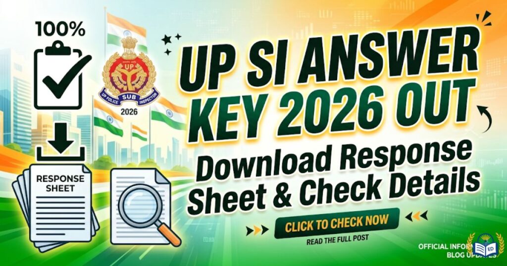 UP SI Answer Key 2026
